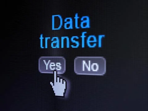 Information concept: Data Transfer on digital computer screen 스톡 일러스트