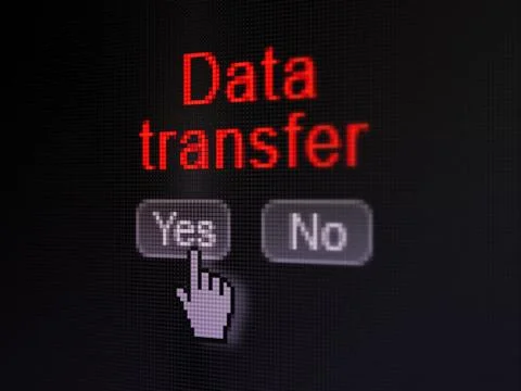 Information concept: Data Transfer on digital computer screen Stock Illustration