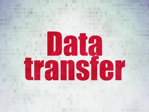 Information concept: Data Transfer on Digital Data Paper background Illustrazione stock