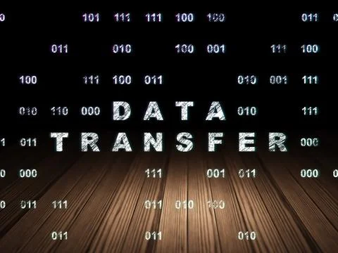 Information concept: Data Transfer in grunge dark room Illustrazione stock