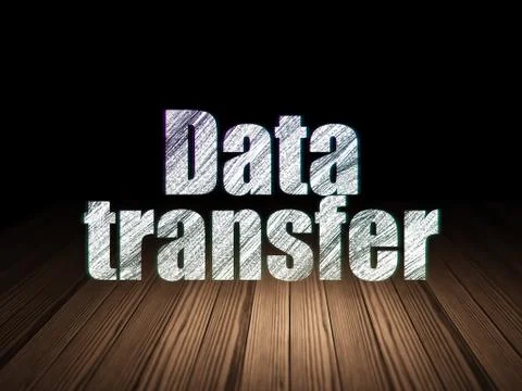Information concept: Data Transfer in grunge dark room イラスト素材