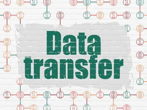 Information concept: Data Transfer on wall background 스톡 일러스트