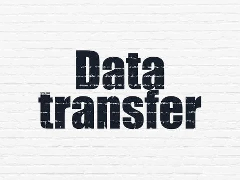 Information concept: Data Transfer on wall background Illustrazione stock