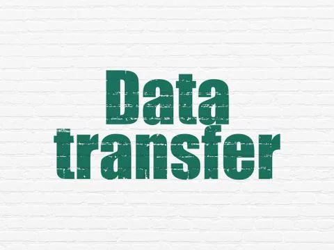 Information concept: Data Transfer on wall background Stock Illustration