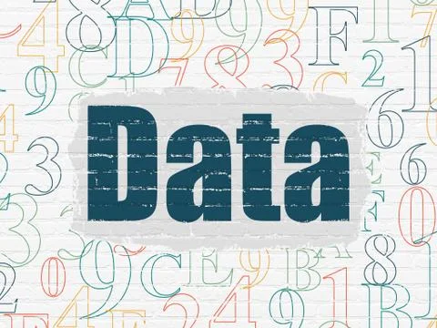 Information concept: Data on wall background Illustrazione stock