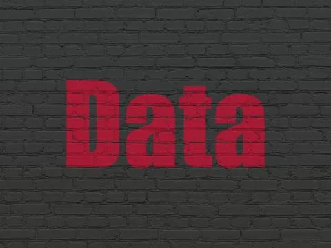 Information concept: Data on wall background Illustrazione stock