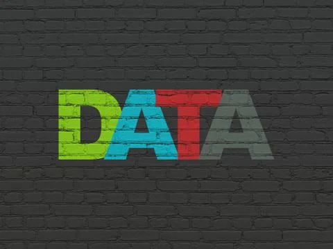 Information concept: Data on wall background 스톡 일러스트