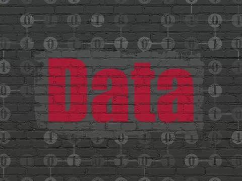 Information concept: Data on wall background Illustrazione stock