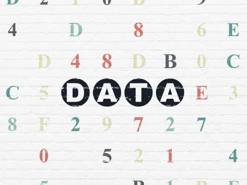 Information concept: Data on wall background Illustrazione stock