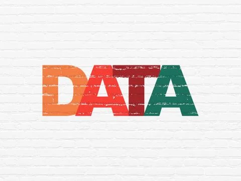 Information concept: Data on wall background Illustrazione stock