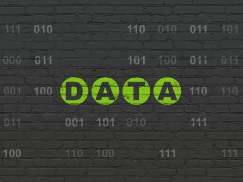 Information concept: Data on wall background Illustrazione stock