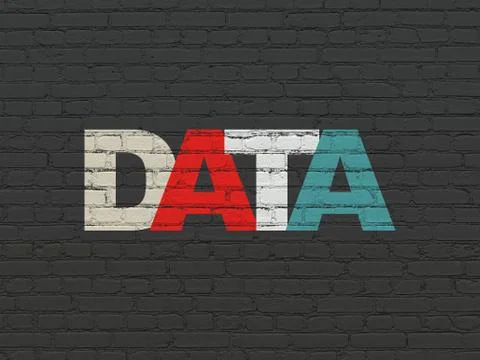 Information concept: Data on wall background Illustrazione stock