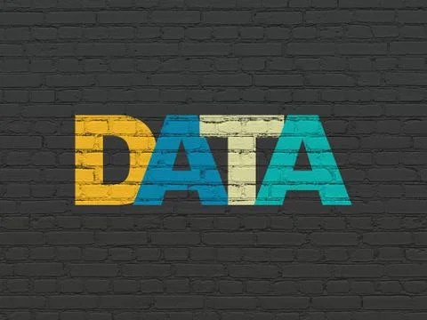 Information concept: Data on wall background Illustrazione stock