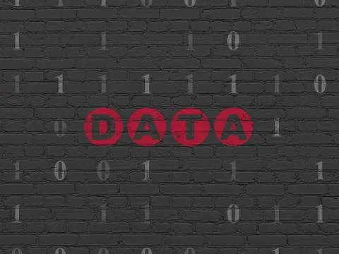 Information concept: Data on wall background Stock Illustration