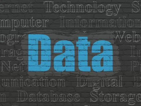 Information concept: Data on wall background Stock Illustration