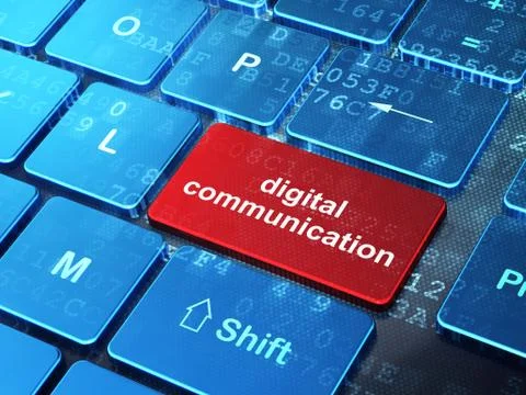 Information concept: Digital Communication on computer keyboard background 스톡 일러스트