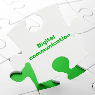 Information concept: Digital Communication on puzzle background Stock Illustration