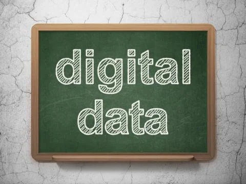 Information concept: Digital Data on chalkboard background Illustrazione stock