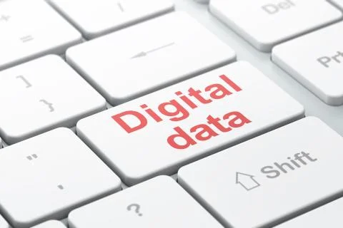 Information concept: Digital Data on computer keyboard background 스톡 일러스트