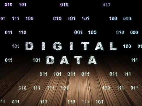 Information concept: Digital Data in grunge dark room イラスト素材