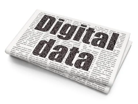 Information concept: Digital Data on Newspaper background Stock Illustration