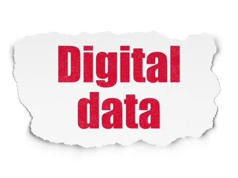 Information concept: Digital Data on Torn Paper background Stock Illustration