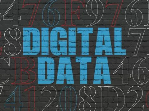 Information concept: Digital Data on wall background Stock Illustration