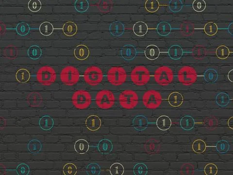 Information concept: Digital Data on wall background Stockillustratie