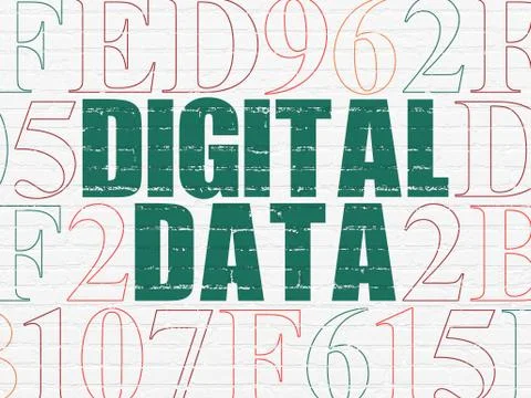 Information concept: Digital Data on wall background Illustrazione stock