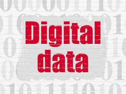 Information concept: Digital Data on wall background Illustrazione stock