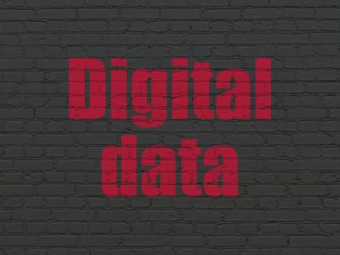 Information concept: Digital Data on wall background Illustrazione stock