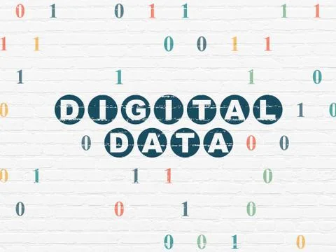 Information concept: Digital Data on wall background Stock Illustration