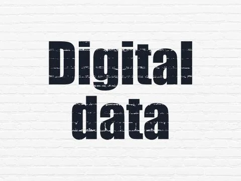 Information concept: Digital Data on wall background Illustrazione stock