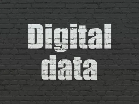 Information concept: Digital Data on wall background 库存插图