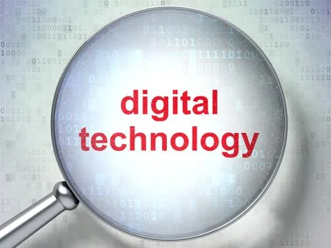 Information concept: Digital Technology with optical glass 스톡 일러스트