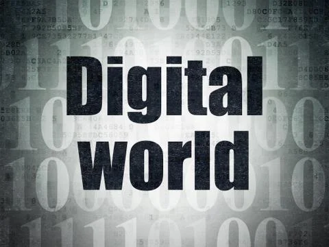 Information concept: Digital World on Digital Paper background 스톡 일러스트
