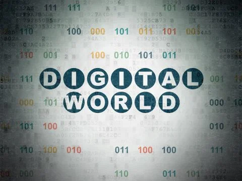 Information concept: Digital World on Digital Paper background Illustrazione stock