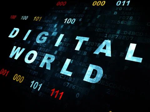 Information concept: Digital World on Digital background Stock Illustration