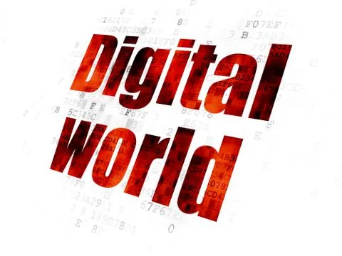 Information concept: Digital World on Digital background Stock Illustration