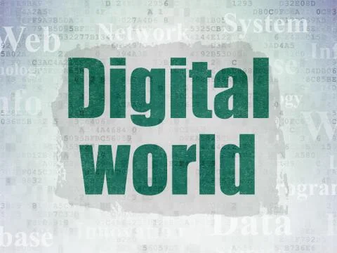 Information concept: Digital World on Digital Data Paper background Stockillustratie