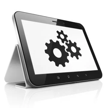 Information concept: Gears on tablet pc computer Illustrazione stock