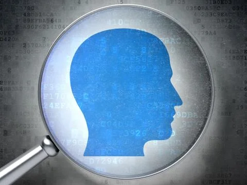 Information concept: Head with optical glass Иллюстрация