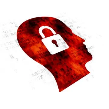 Information concept: Head With Padlock on Digital background イラスト素材