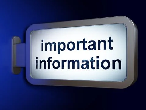Information concept: Important Information on billboard background Illustration