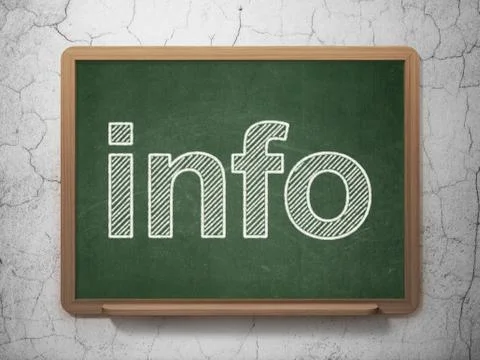 Information concept: Info on chalkboard background Illustrazione stock