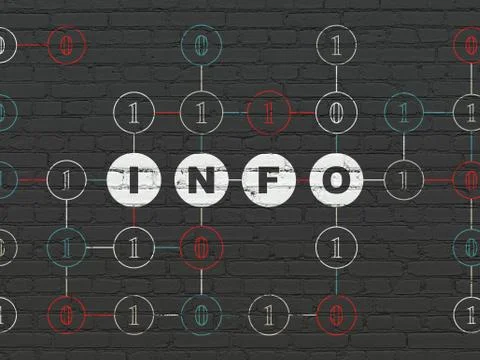 Information concept: Info on wall background Illustrazione stock
