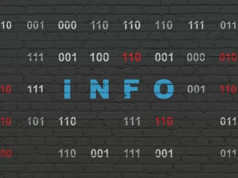 Information concept: Info on wall background Illustrazione stock
