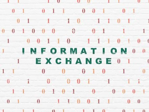 Information concept: Information Exchange on wall background 스톡 일러스트