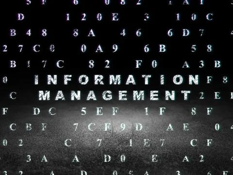 Information concept: Information Management in grunge dark room Stock Illustration