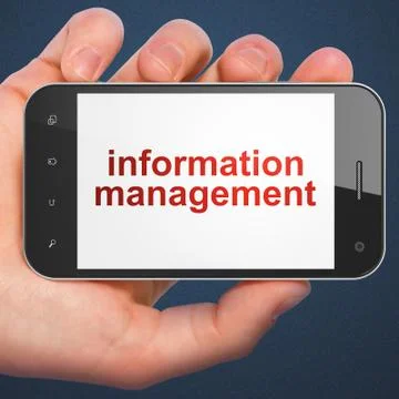 Information concept: Information Management on smartphone Illustrazione stock
